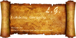 Lukácsy Gergely névjegykártya