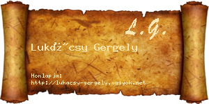 Lukácsy Gergely névjegykártya